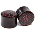 Horn Plugs with Red Glitter Inlay – Double Flared