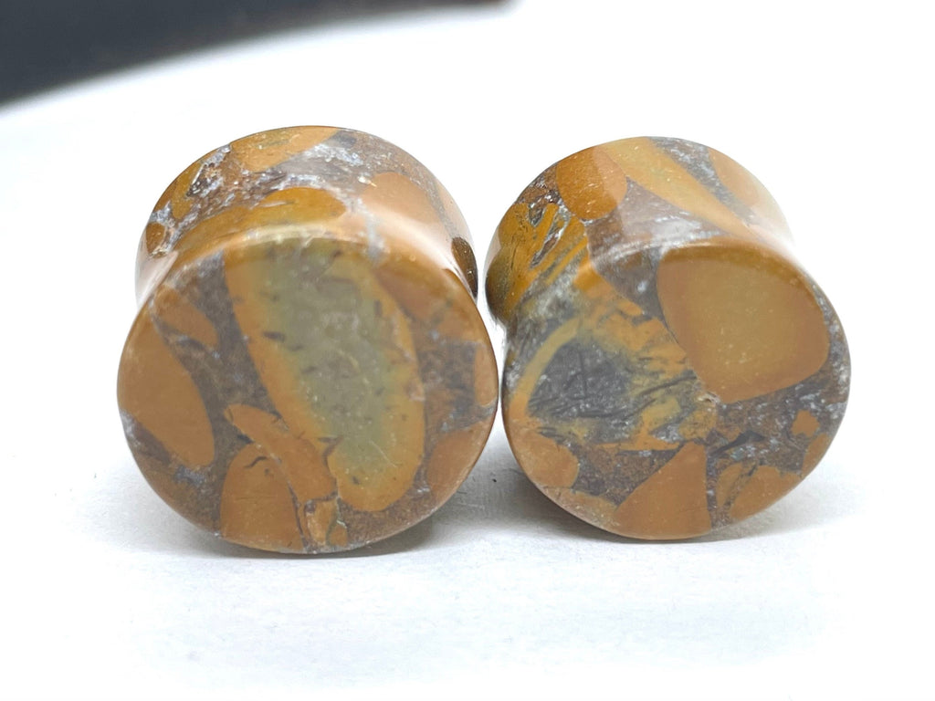 OOAK Jasper Stone Plugs – 5/8" (16mm)