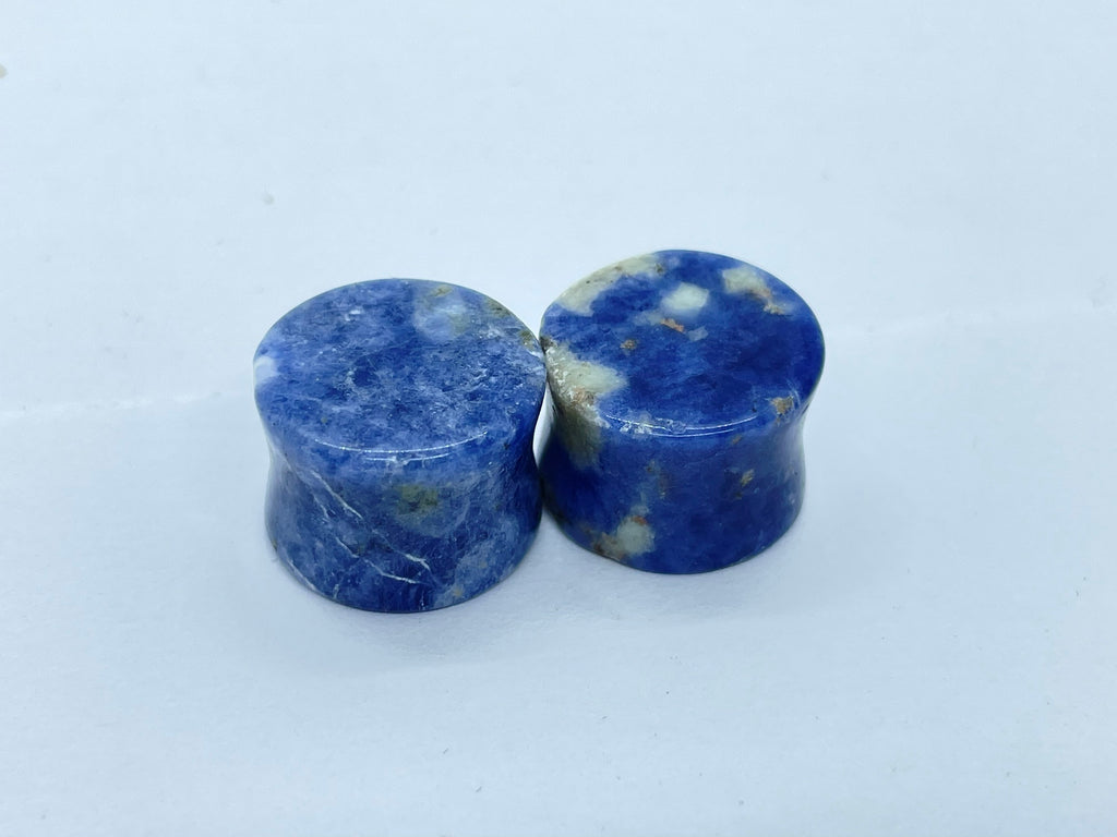 OOAK Sodalite Stone Plugs – 5/8" (16mm)