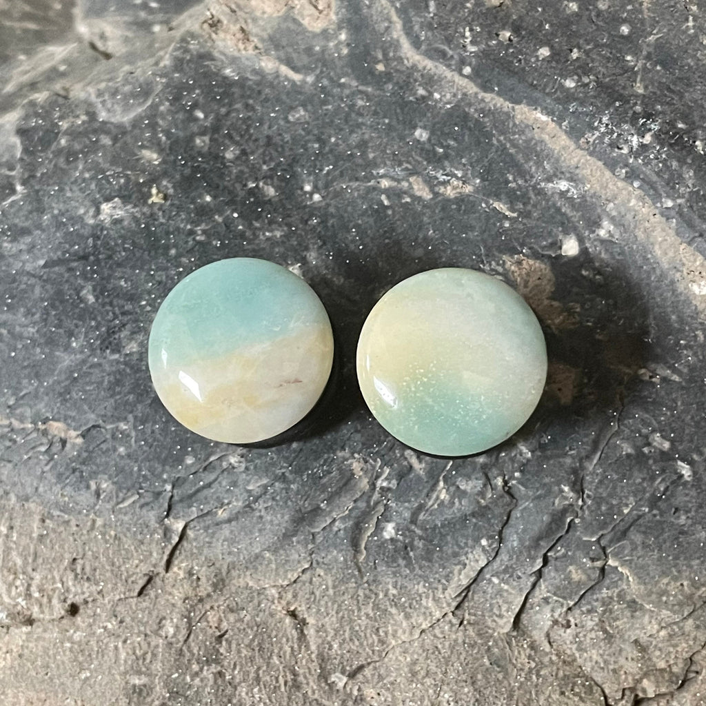 OOAK Amazonite Plugs – 9/16" (14mm) Single Flared