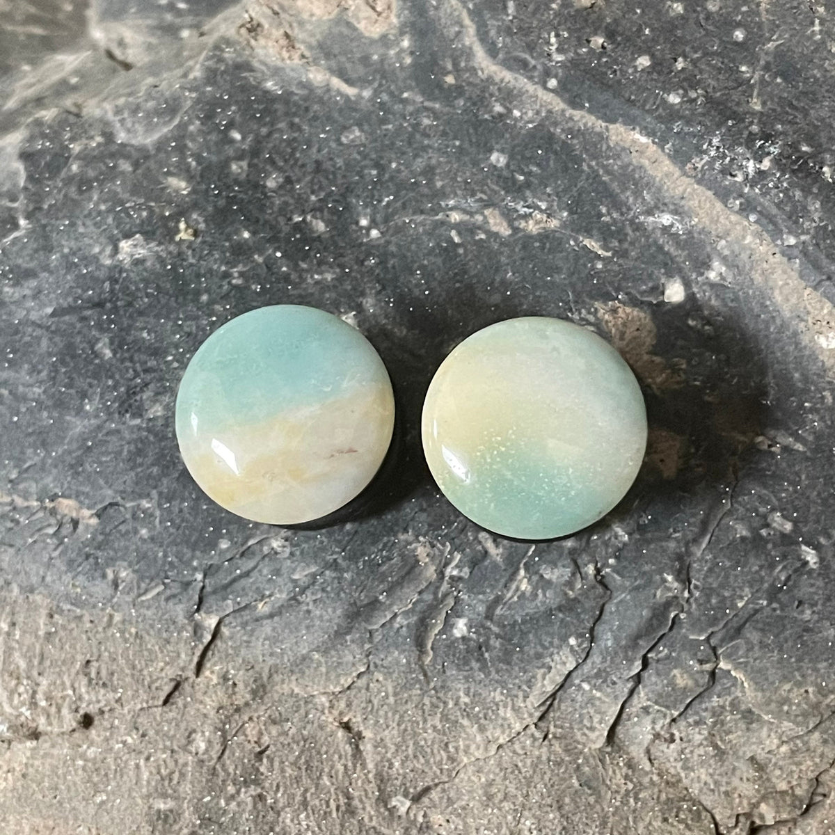 OOAK Amazonite Plugs – 9/16" (14mm) Single Flared