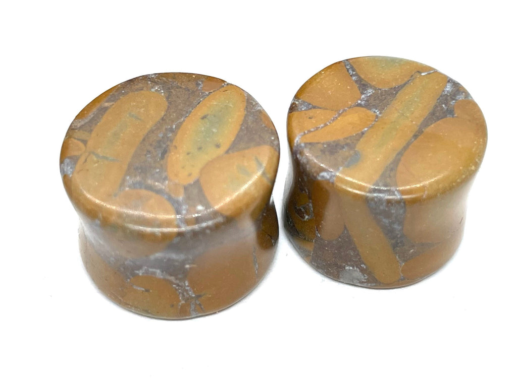 OOAK Jasper Stone Plugs – 5/8" (16mm)