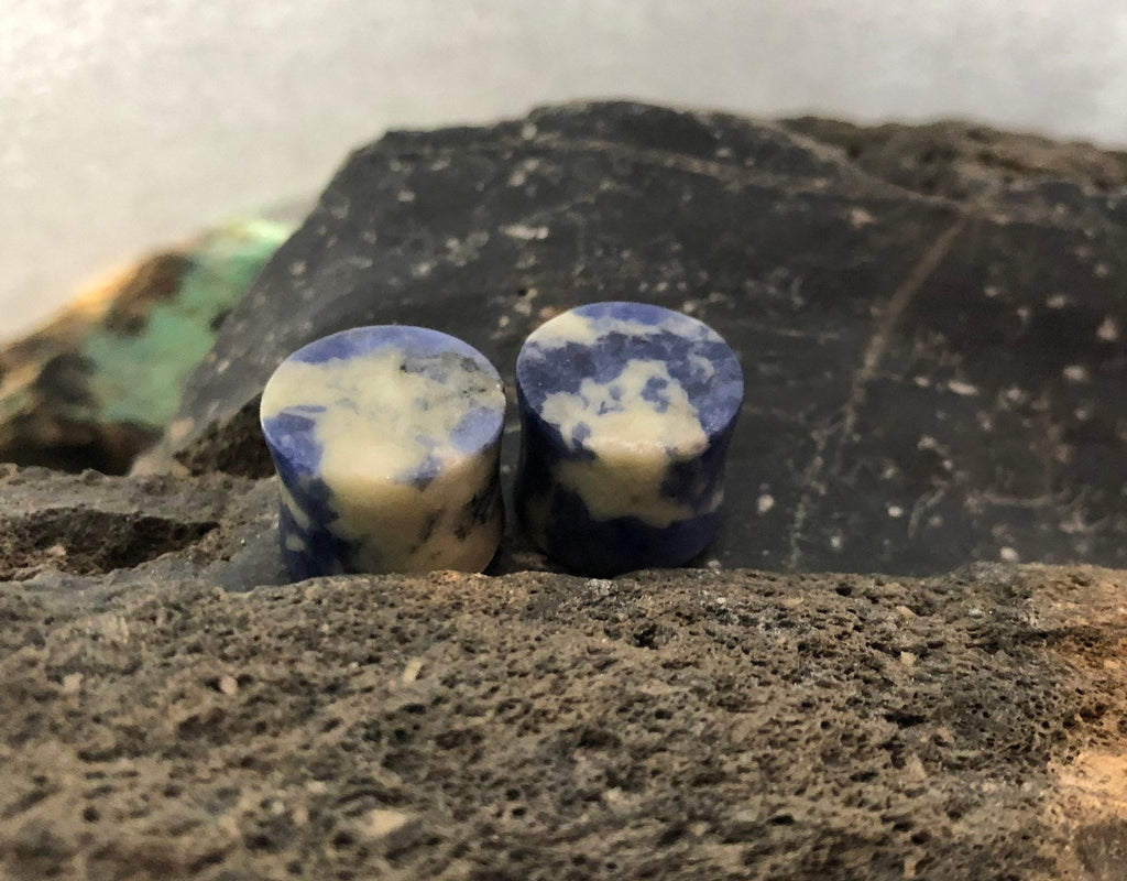 OOAK Sodalite Stone Plugs – 9/16" (14mm)