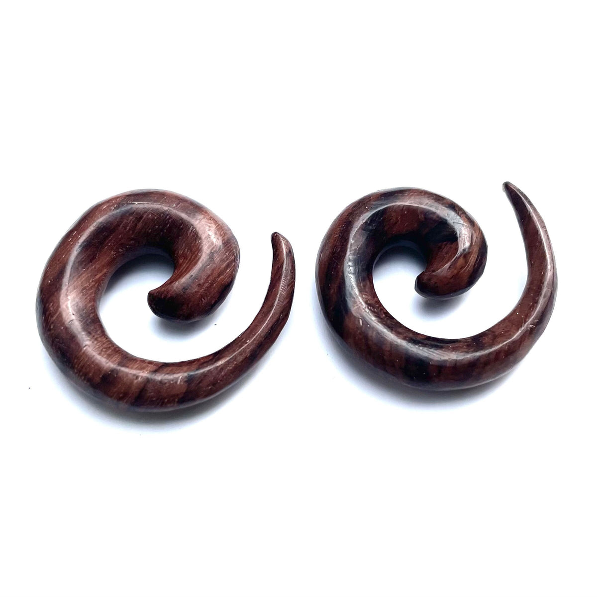 Sono Wood Spiral Earrings – Organic Wood Ear Gauges