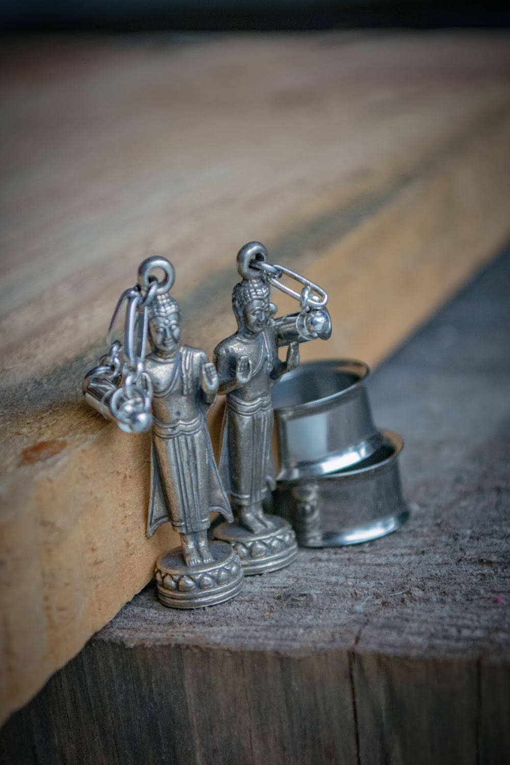 Standing Buddha Magnetic Clasp Gauged Earrings