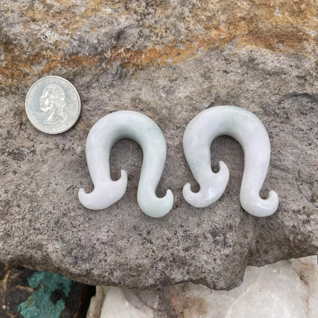 OOAK Jadeite Wave Hooks – 7/16" (11mm)