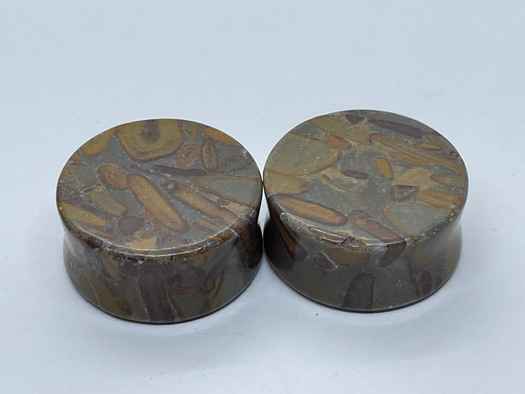 OOAK Jasper Stone Plugs – 1" (25mm)