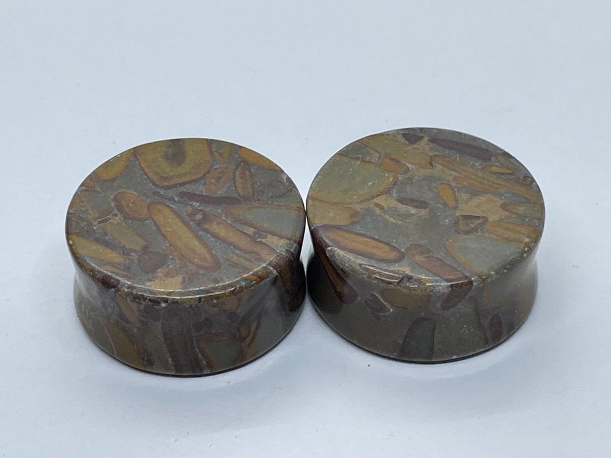 OOAK Jasper Stone Plugs – 1" (25mm)