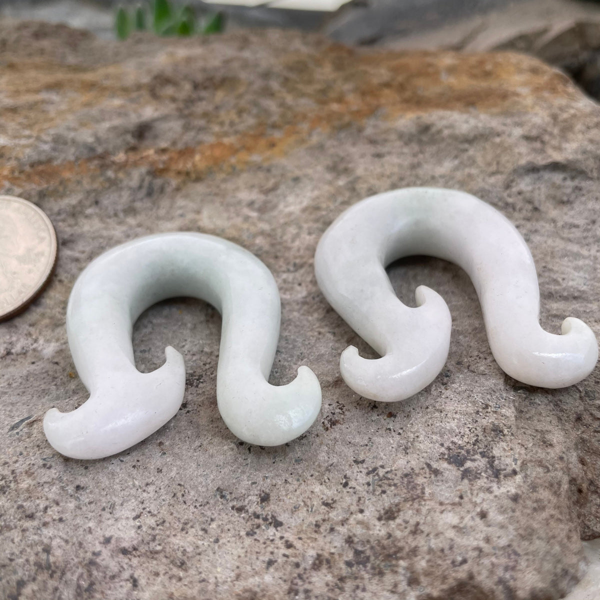 OOAK Jadeite Wave Hooks – 7/16" (11mm)