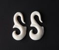 Bone Swan Hanging Gauged Earrings – Organic Ear Hangers