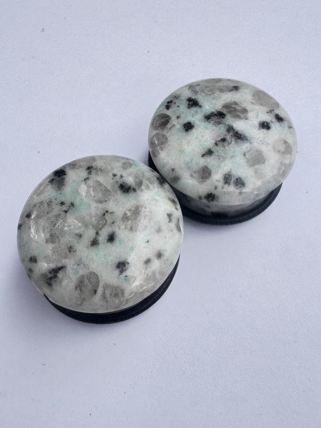 Aqua Blue Dalmatian Jasper Plugs – Single Flared Gauges