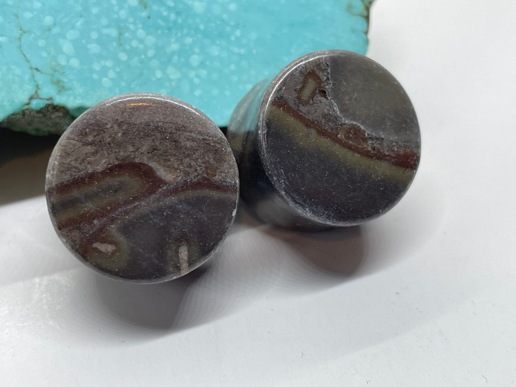 OOAK Black Bamboo Stone Plugs – 3/4" (19mm)