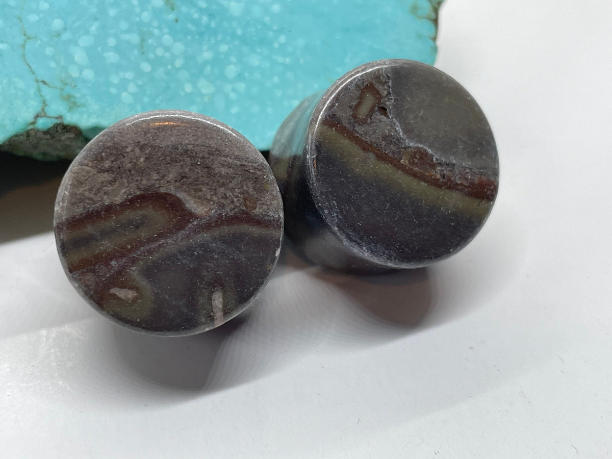 OOAK Black Bamboo Stone Plugs – 3/4" (19mm)