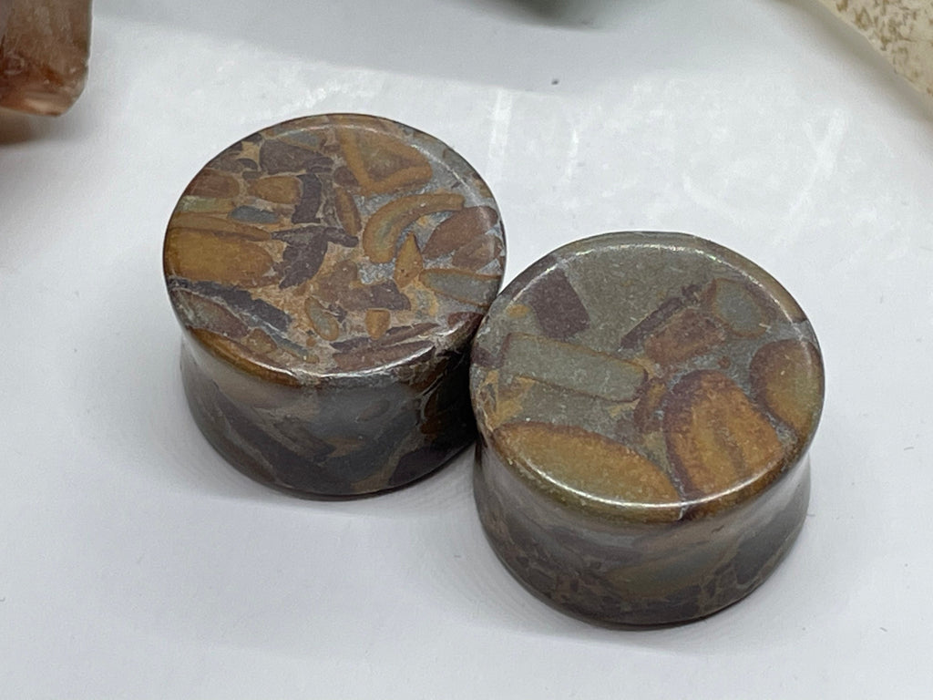 OOAK Bamboo Jasper Plugs – 3/4" (19mm)