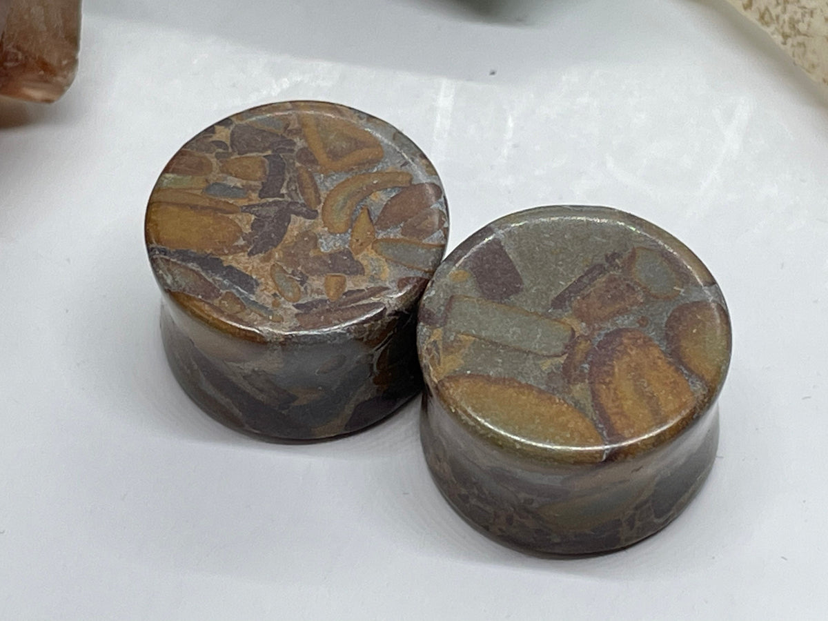 OOAK Bamboo Jasper Plugs – 3/4" (19mm)