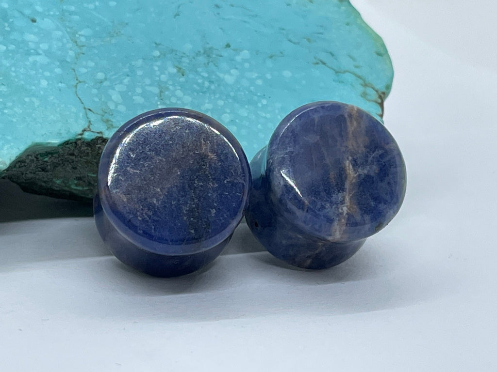 OOAK Sodalite Stone Plugs – 5/8" (16mm)