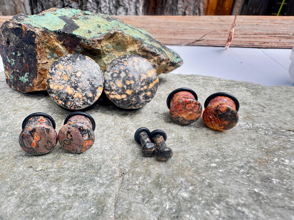 Leopardskin Jasper Plugs – Single Flared Ear Gauges