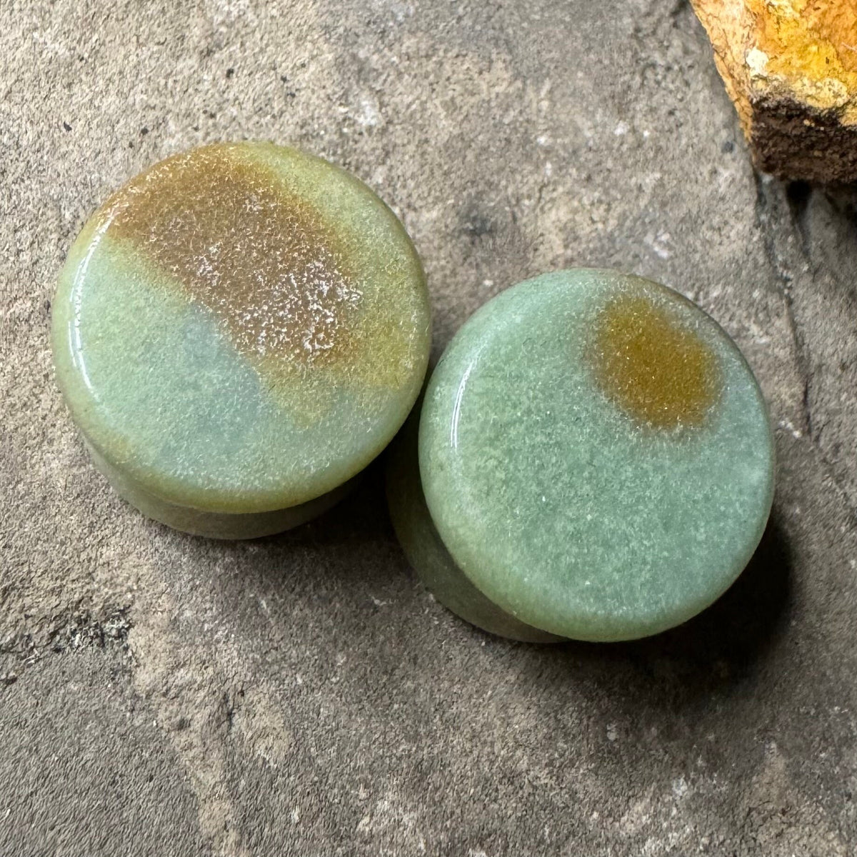 OOAK Amazonite Stone Plugs – 9/16" (14mm) Double Flared