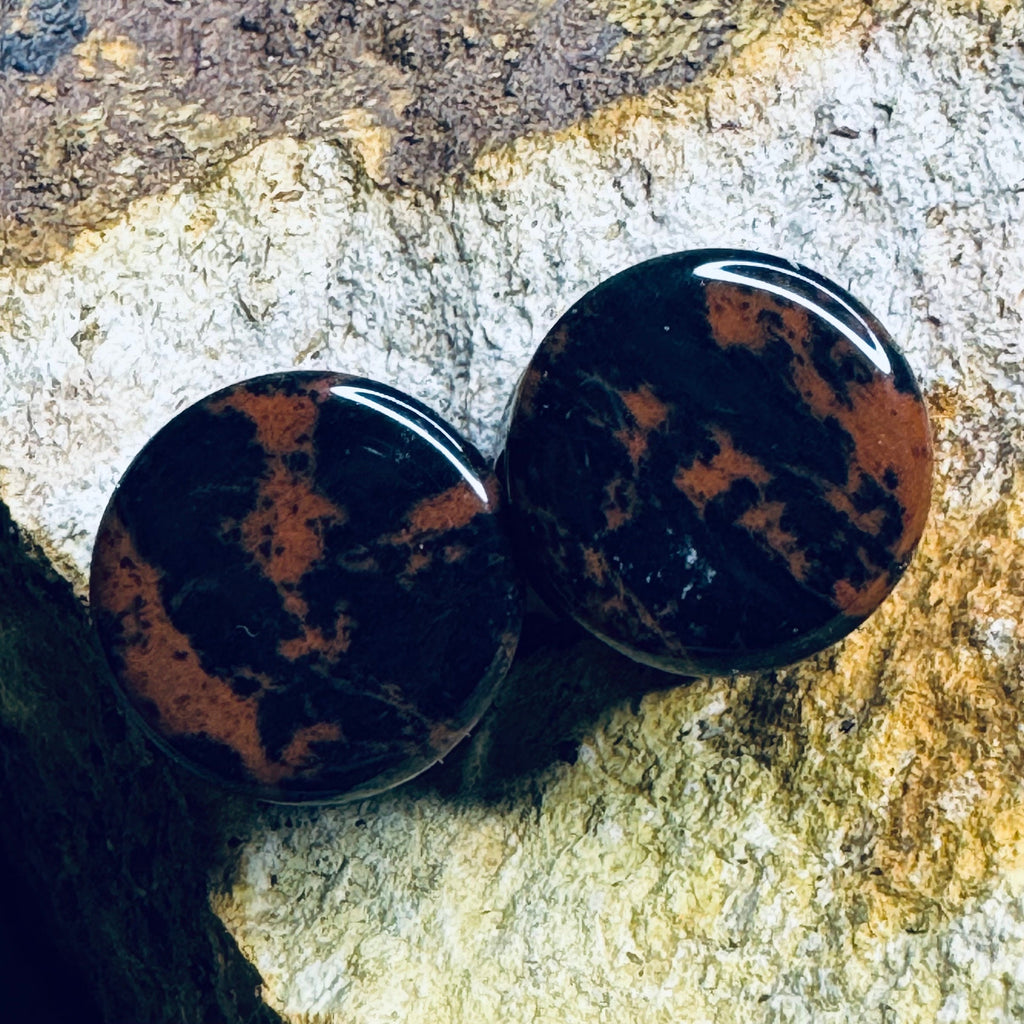 OOAK Mahogany Stone Plugs – 1/2" (13mm)