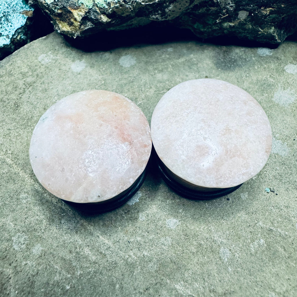 OOAK Pink Chinese Jasper Plugs – 7/8" (22mm) Single Flared