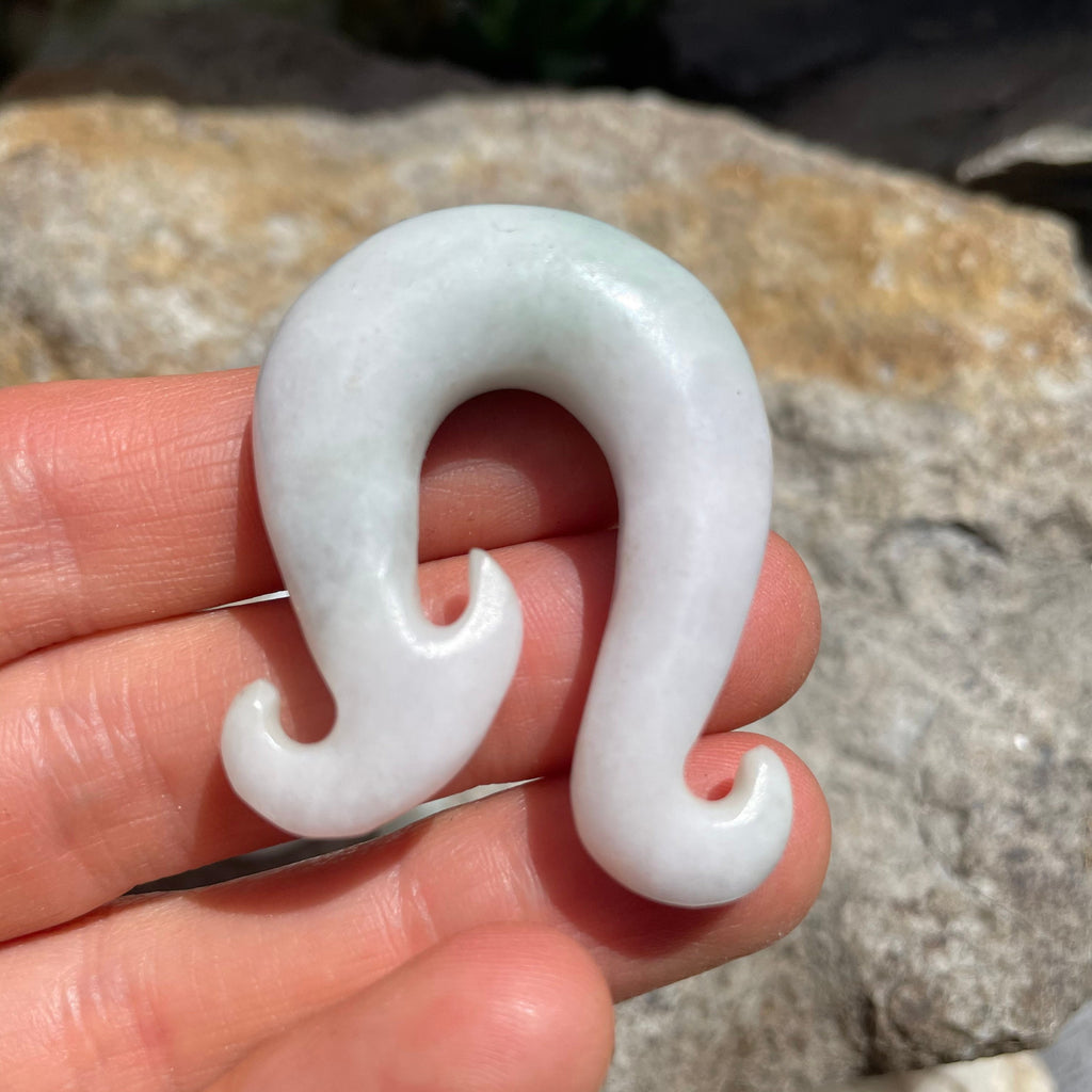 OOAK Jadeite Wave Hooks – 7/16" (11mm)