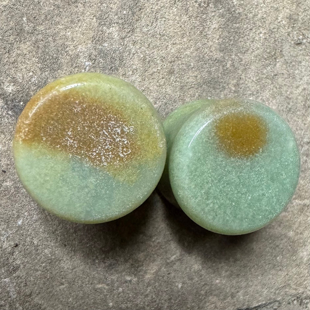OOAK Amazonite Stone Plugs – 9/16" (14mm) Double Flared