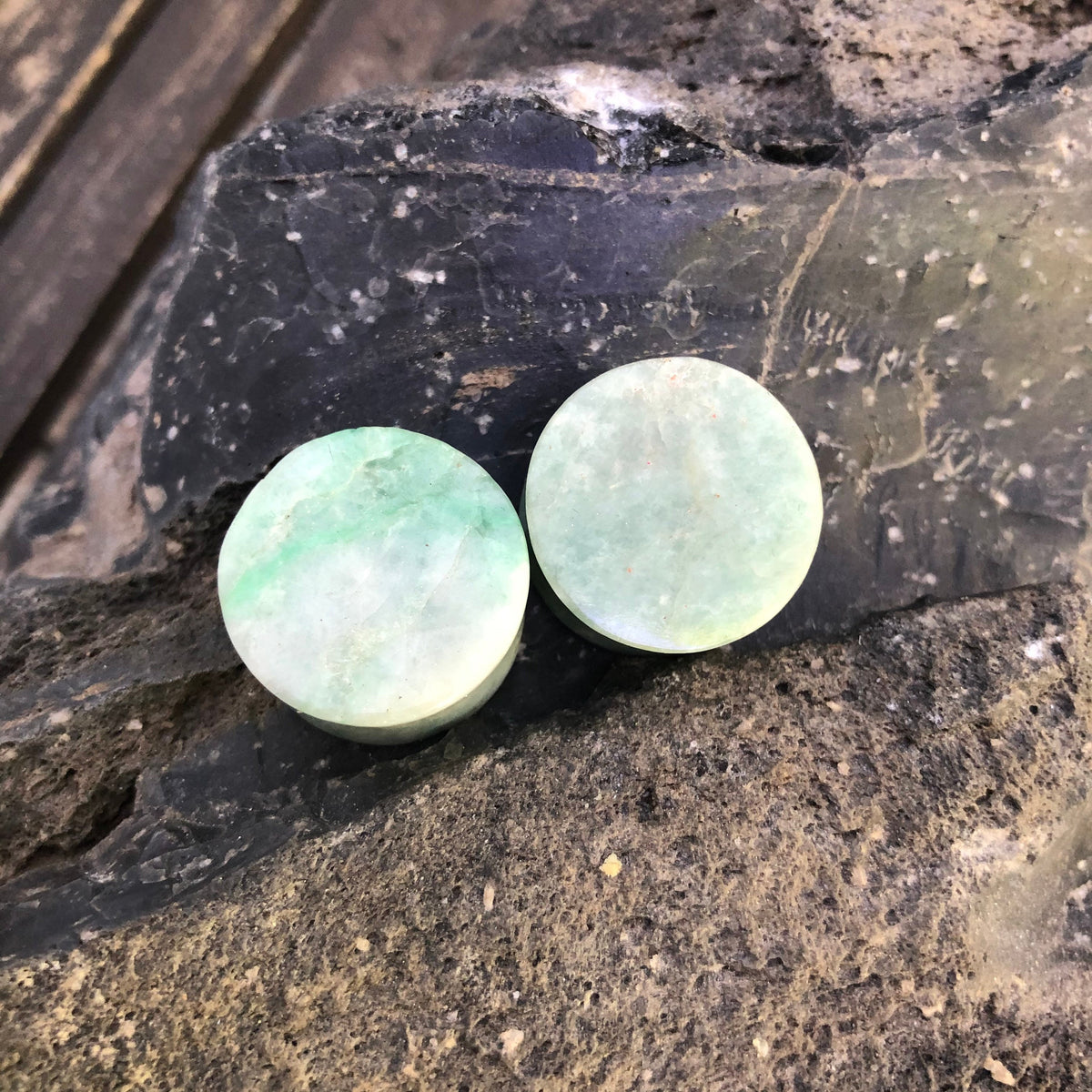 OOAK Carved Buddha Jadeite Plugs – 7/8" (22mm)