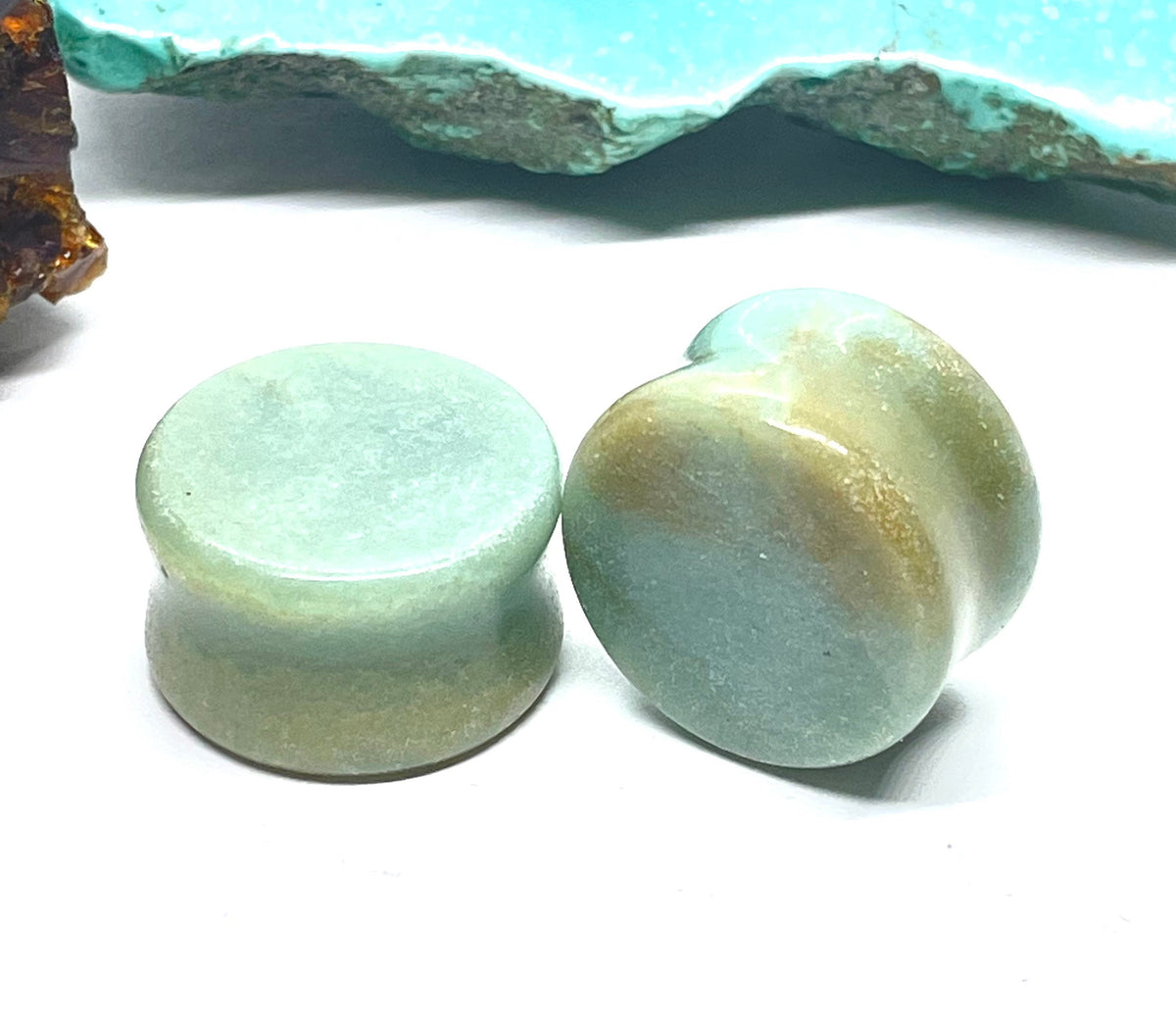 OOAK Multicolor Amazonite Plugs – 7/8" (22mm)
