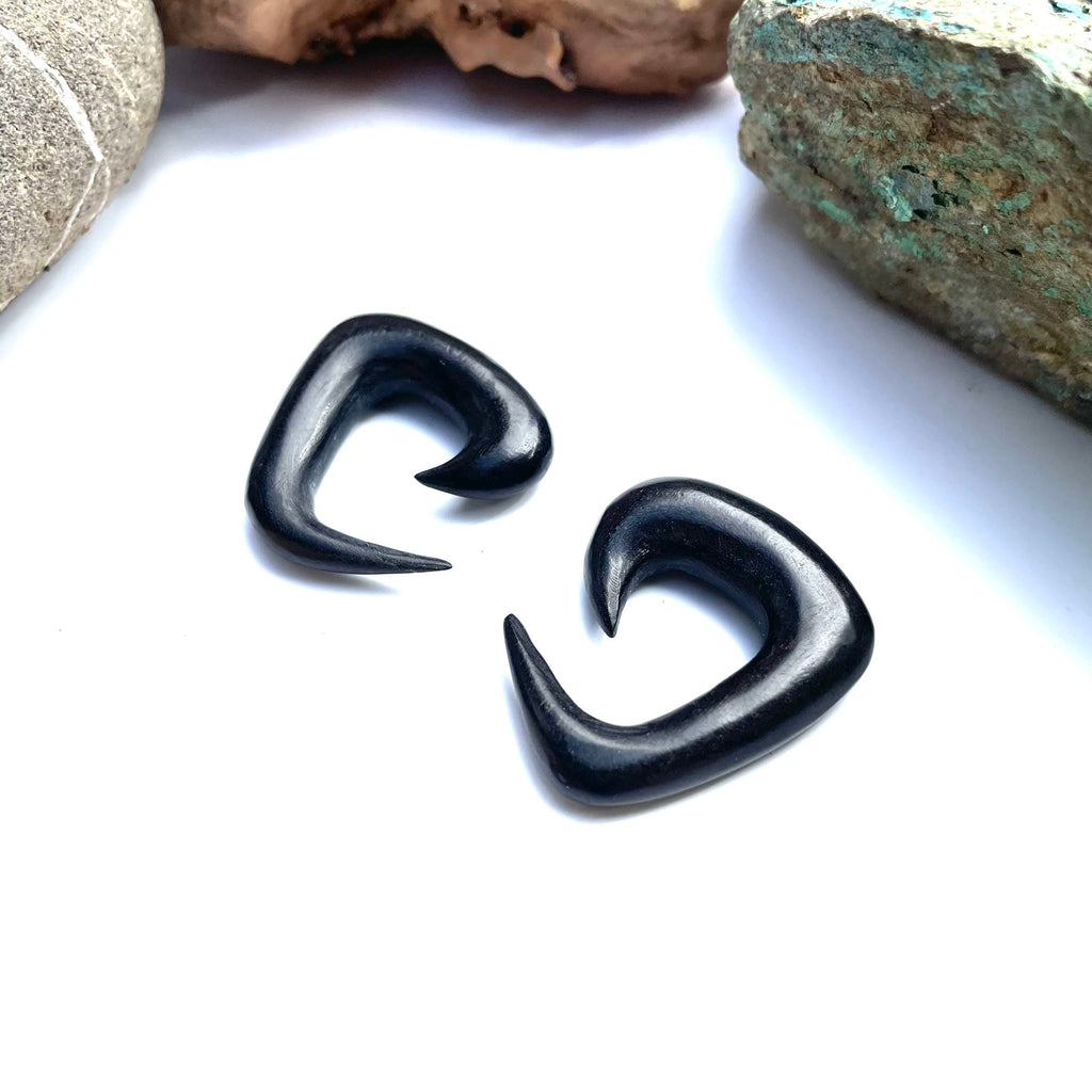 Ebony Wood Tri-Spiral Earrings – Organic Ear Gauges