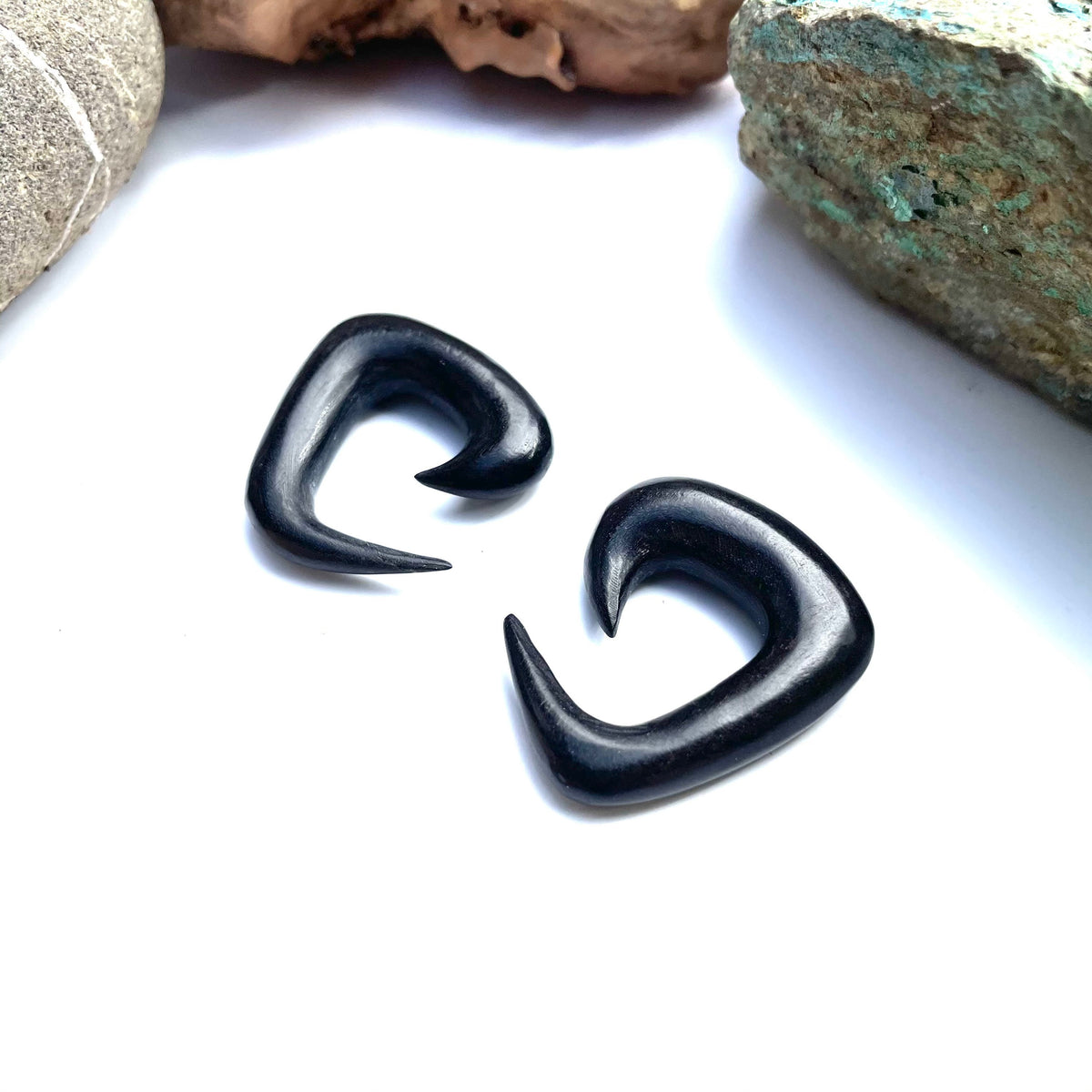 Ebony Wood Tri-Spiral Earrings – Organic Ear Gauges