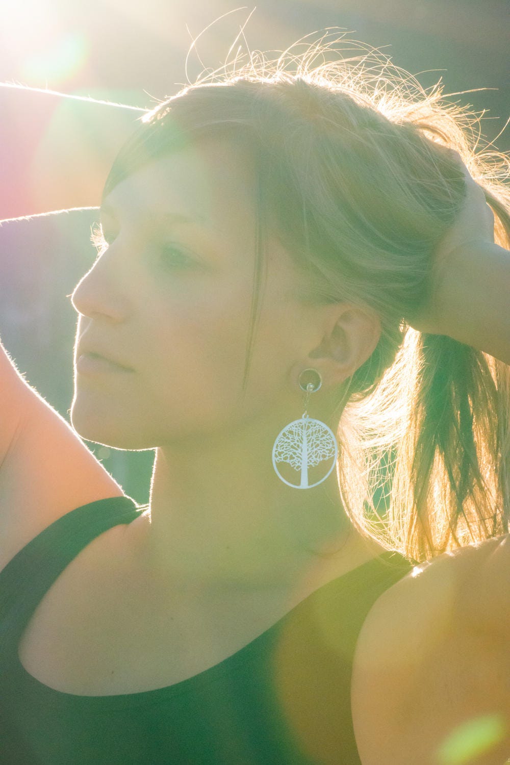 Tree of Life Magnetic Clasp Gauged Earrings
