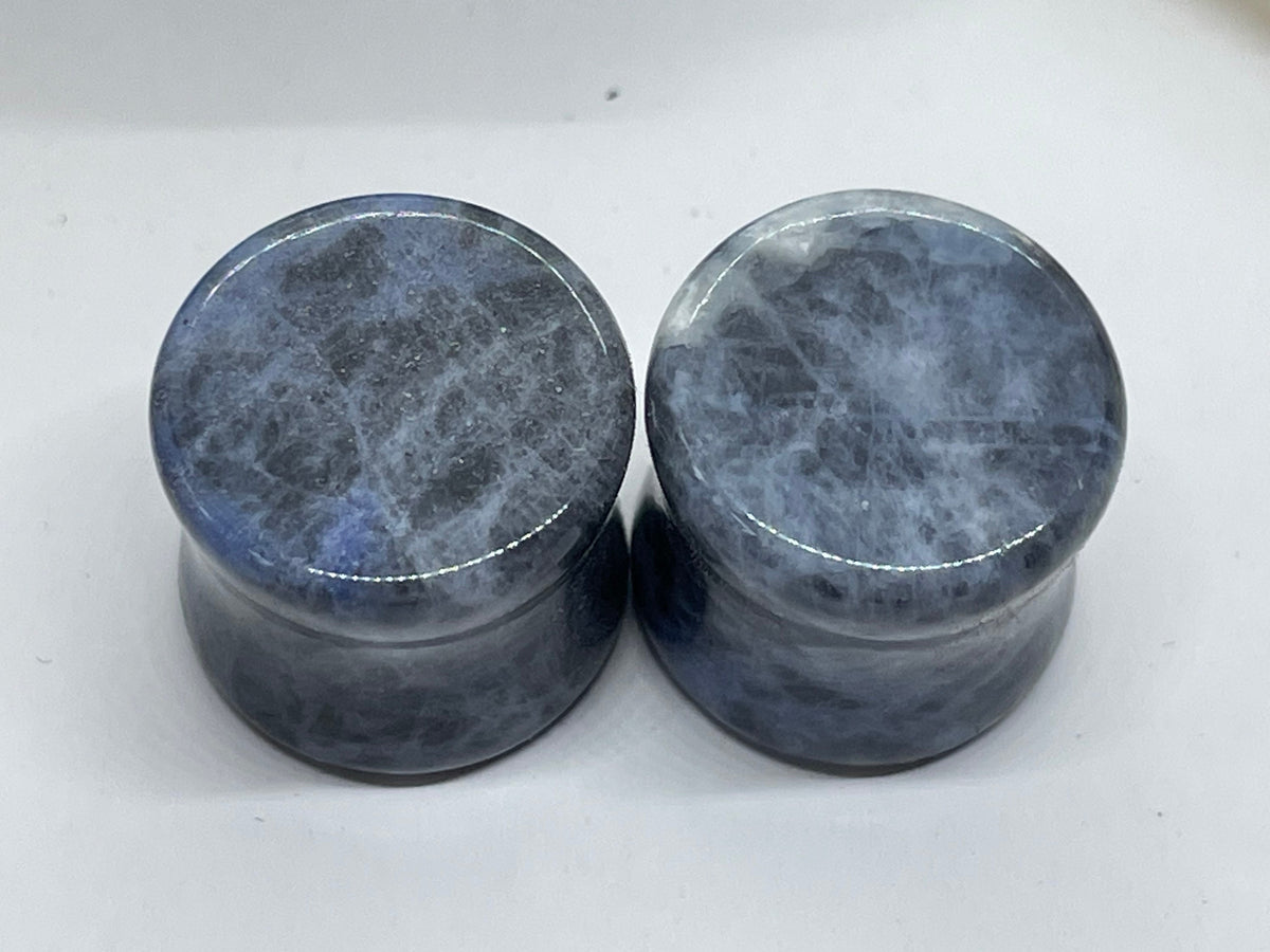 OOAK Blue Sodalite Stone Plugs – 1/2" (13mm)