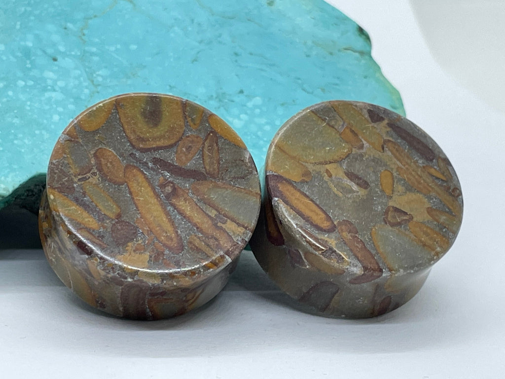 OOAK Jasper Stone Plugs – 1" (25mm)