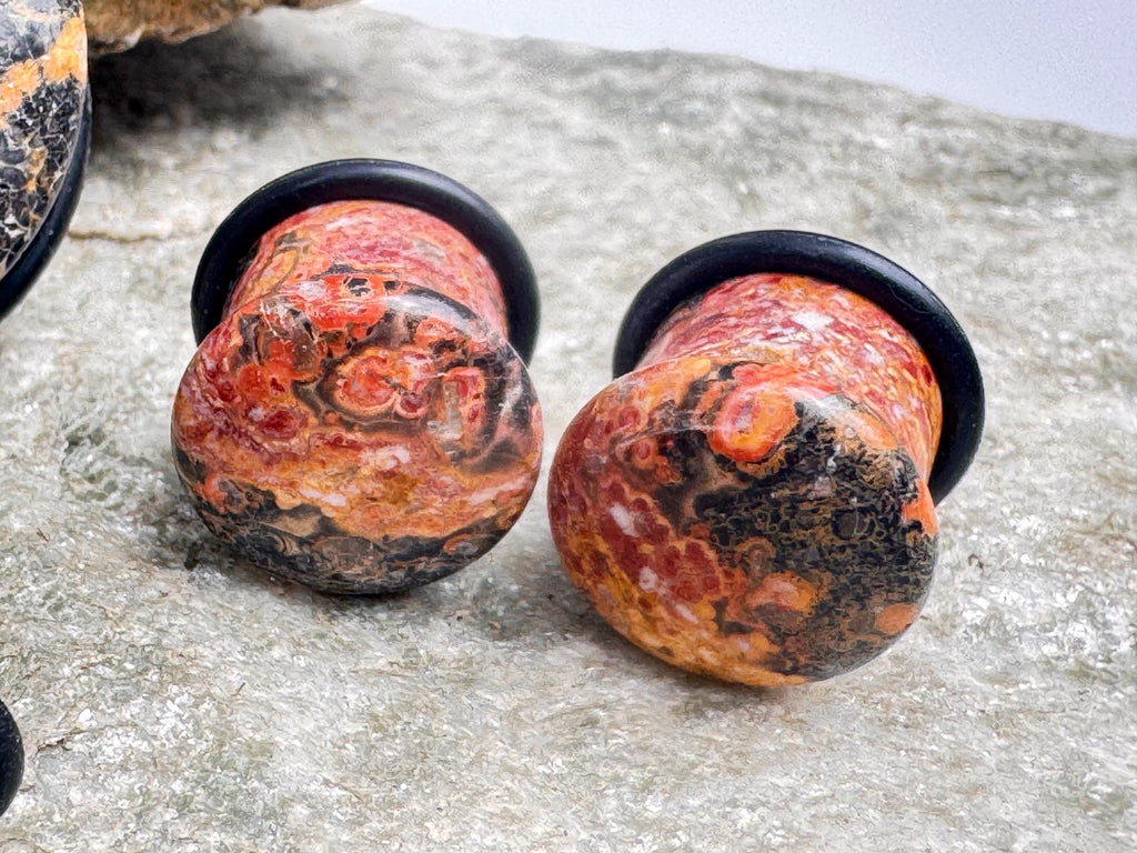 Leopardskin Jasper Plugs – Single Flared Ear Gauges