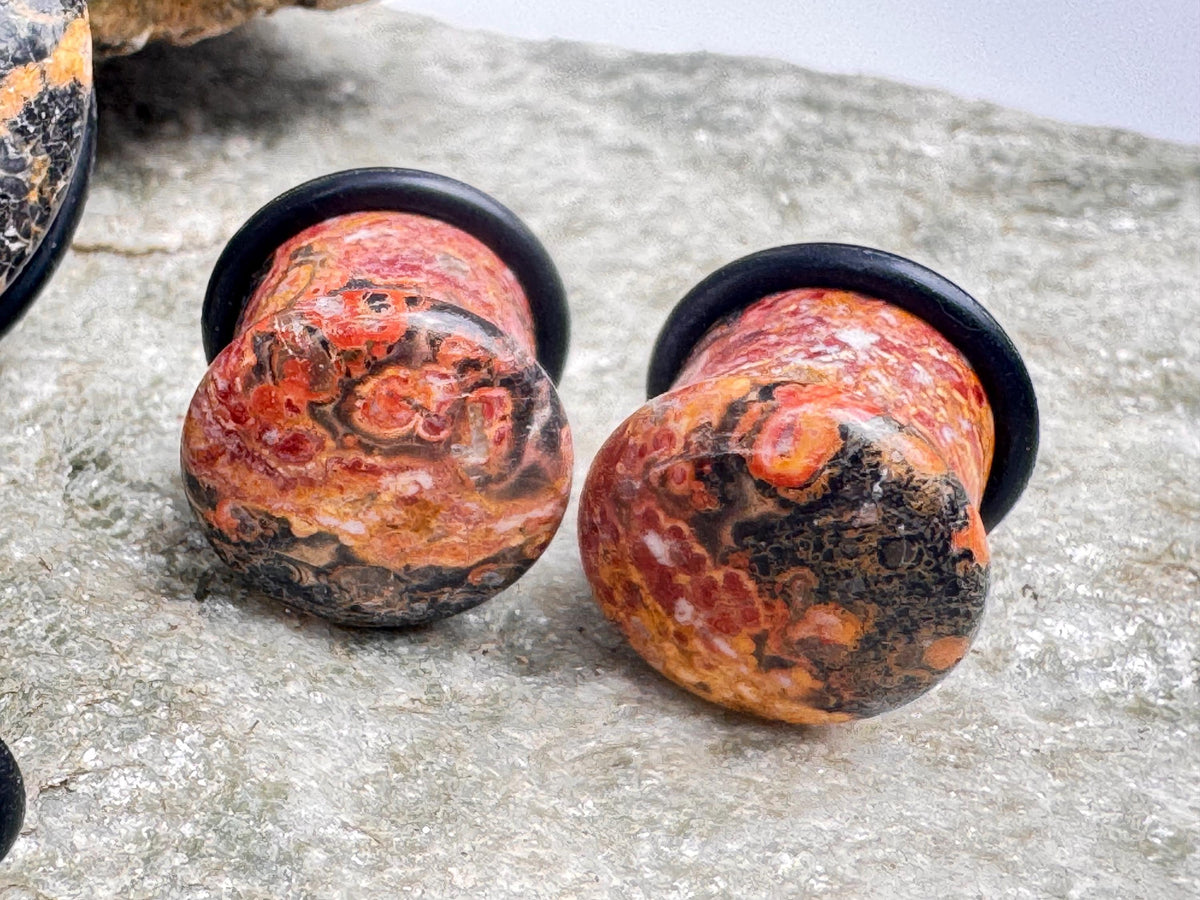 Leopardskin Jasper Plugs – Single Flared Ear Gauges