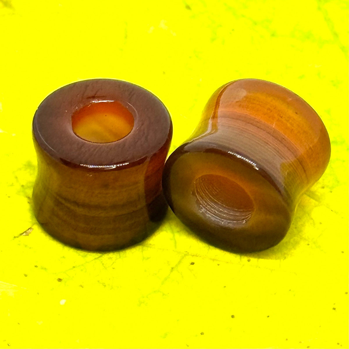 OOAK Red Agate Stone Tunnels – 1/2" (13mm)