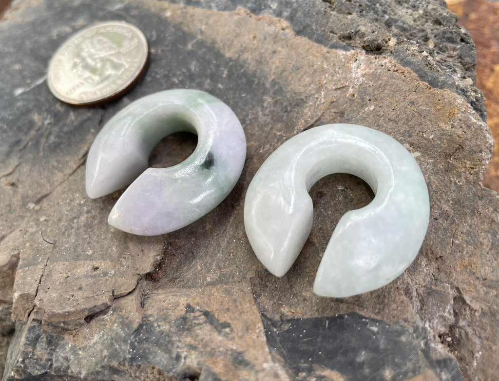 OOAK Light Green Jadeite Donut Earrings – 7/16" (11mm)