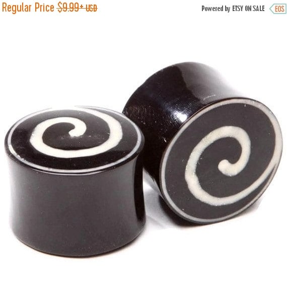 Water Buffalo Horn Spiral Inlay Plugs – Double Flared