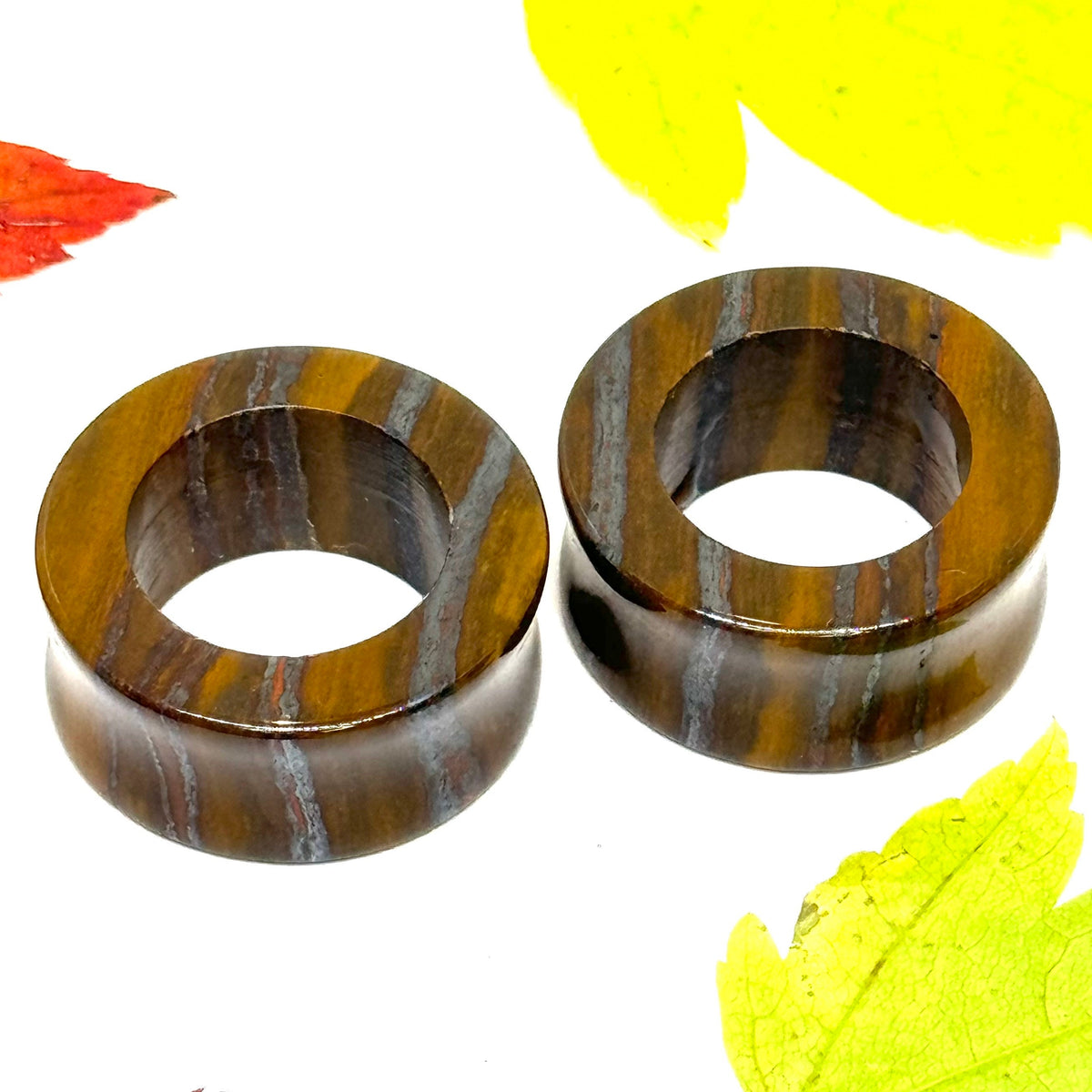 OOAK Tiger Iron Stone Tunnels – 1" (25mm)