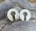 OOAK White & Green Jadeite Donuts – 7/16" (11mm)