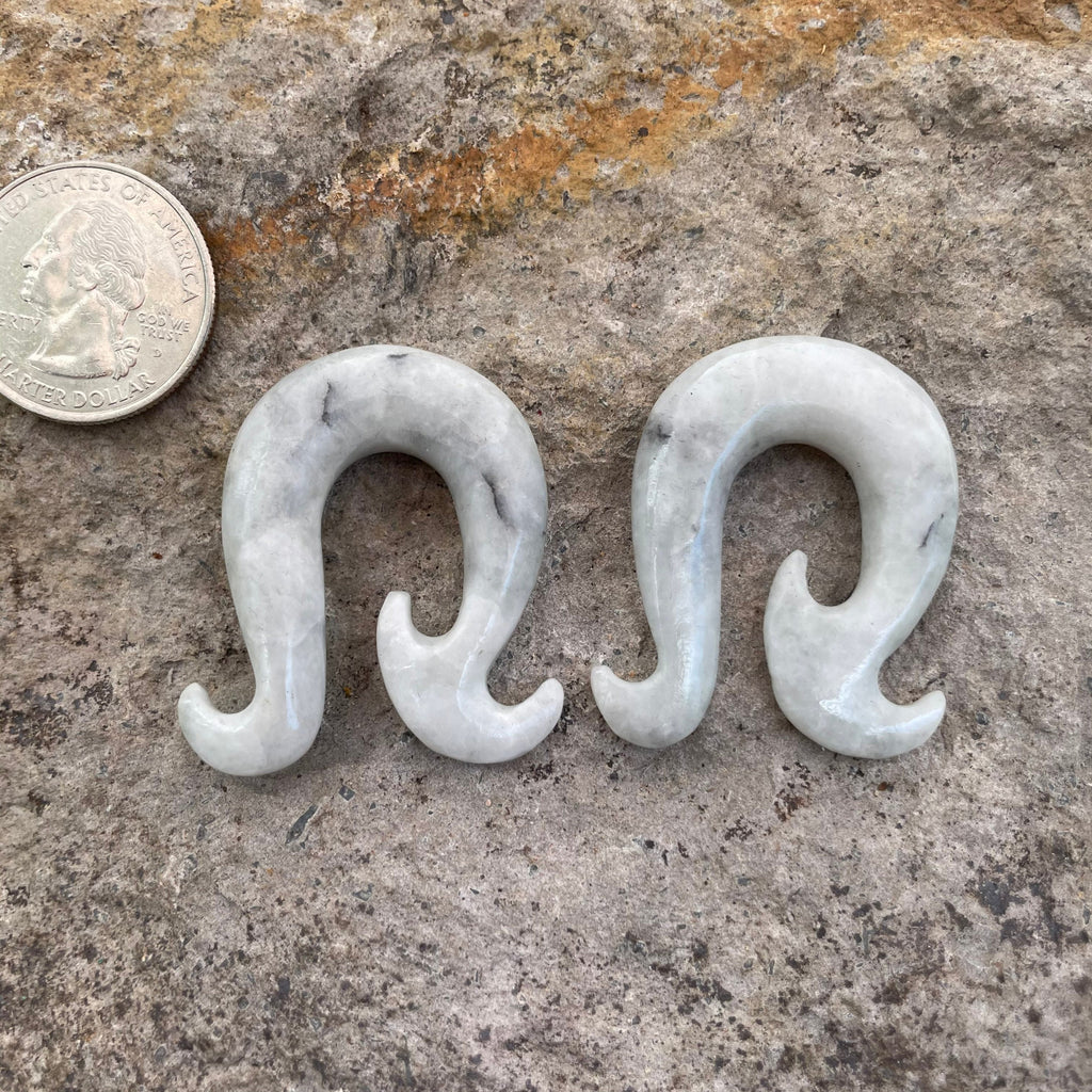 OOAK Jadeite Wave Hook Earrings – 00g (9.5mm)