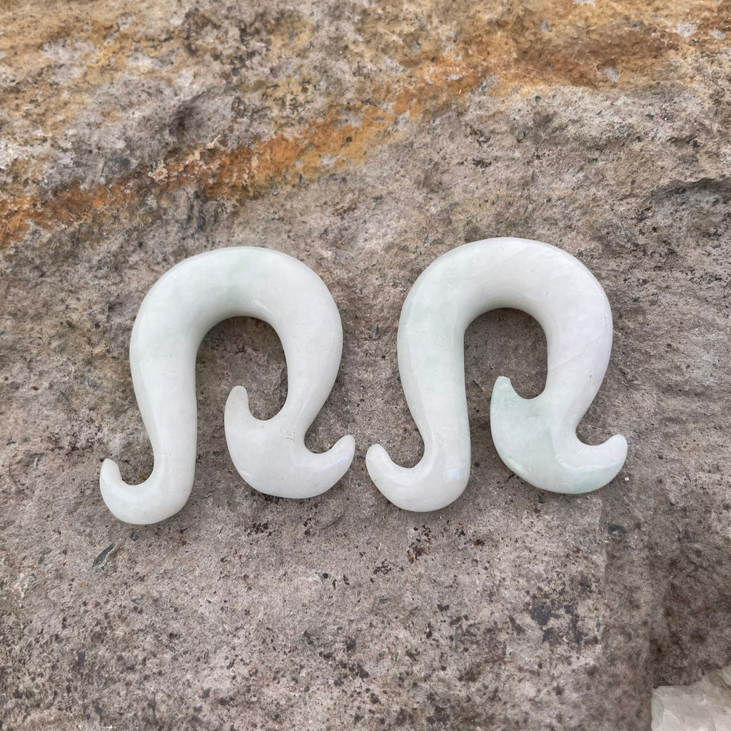 OOAK Jadeite Wave Hook Earrings – 00g (9.5mm)