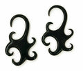 Carved Water Buffalo Horn Hanging Gauged Earrings