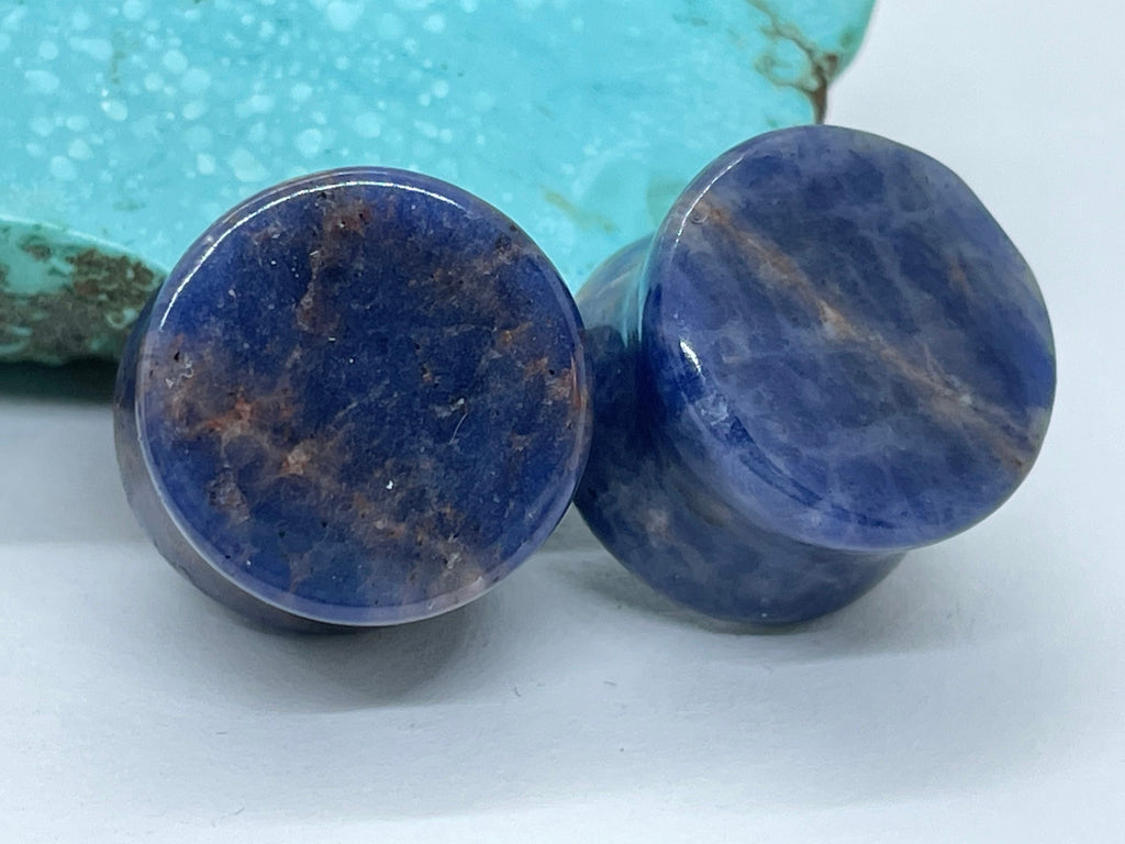 OOAK Sodalite Stone Plugs – 5/8" (16mm)