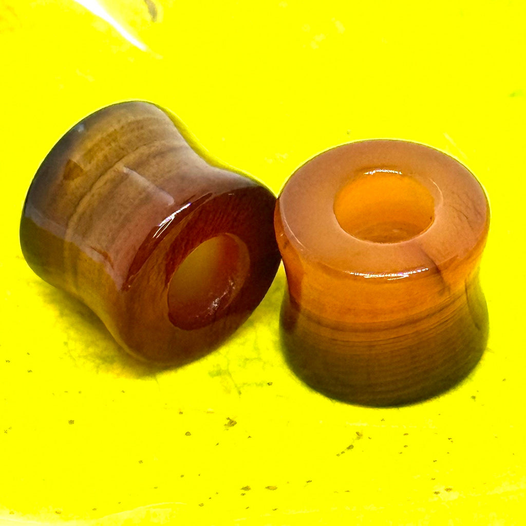 OOAK Red Agate Stone Tunnels – 1/2" (13mm)