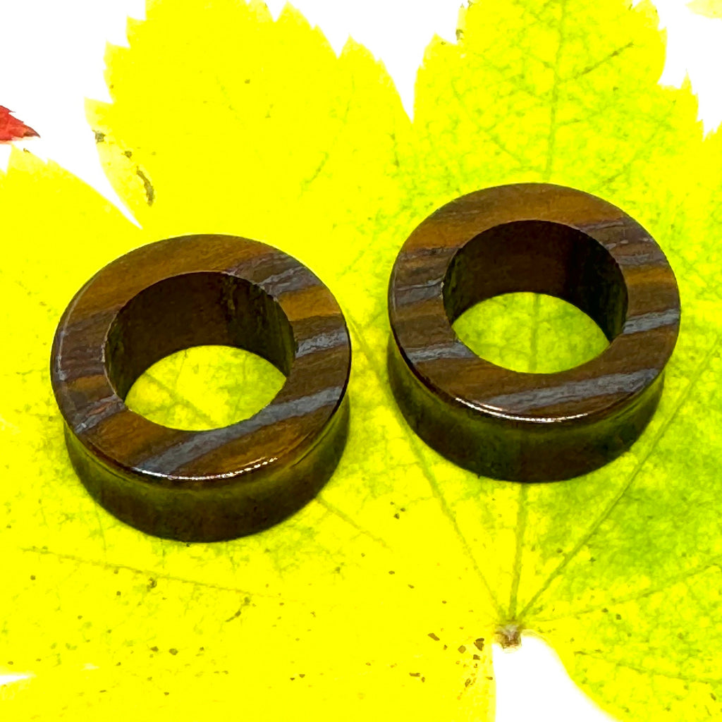 OOAK Tiger Iron Stone Tunnels – 1" (25mm)