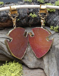 Red Agate Arrowhead Magnetic Clasp Earrings