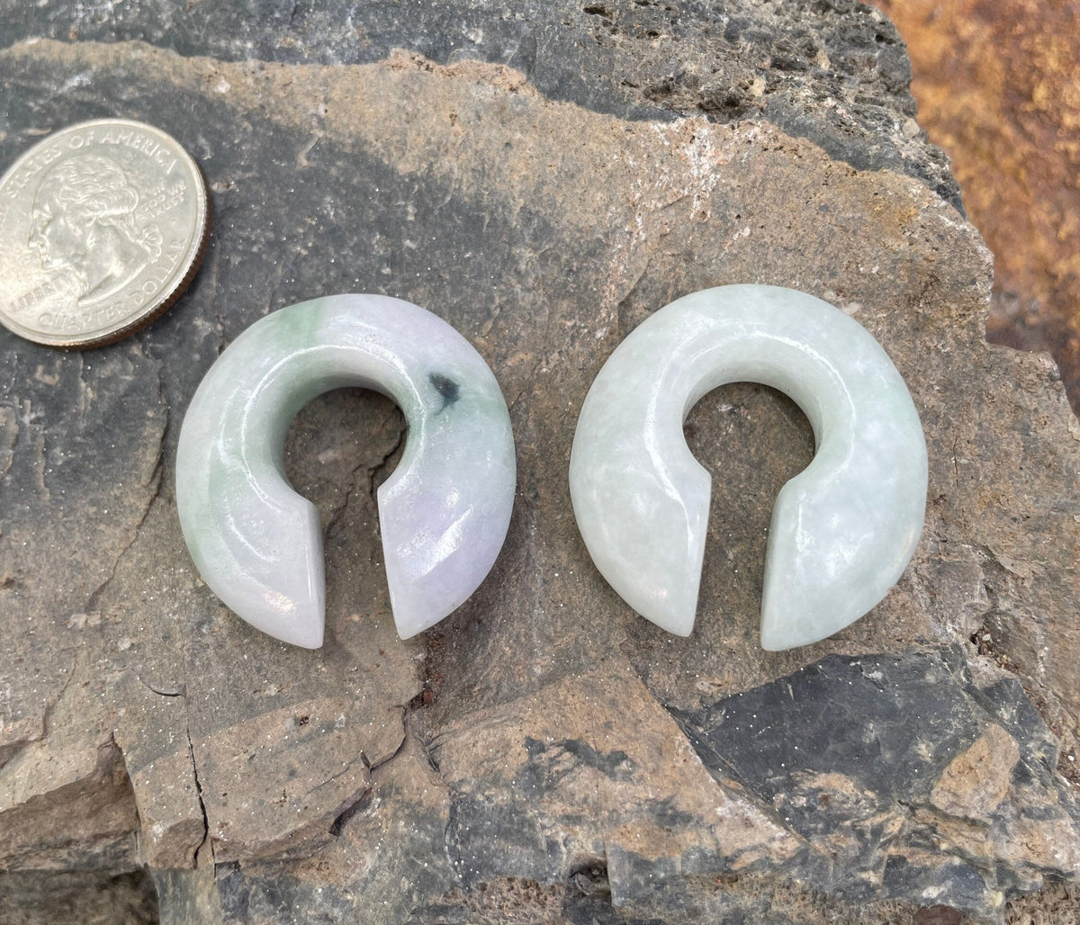 OOAK Light Green Jadeite Donut Earrings – 7/16" (11mm)