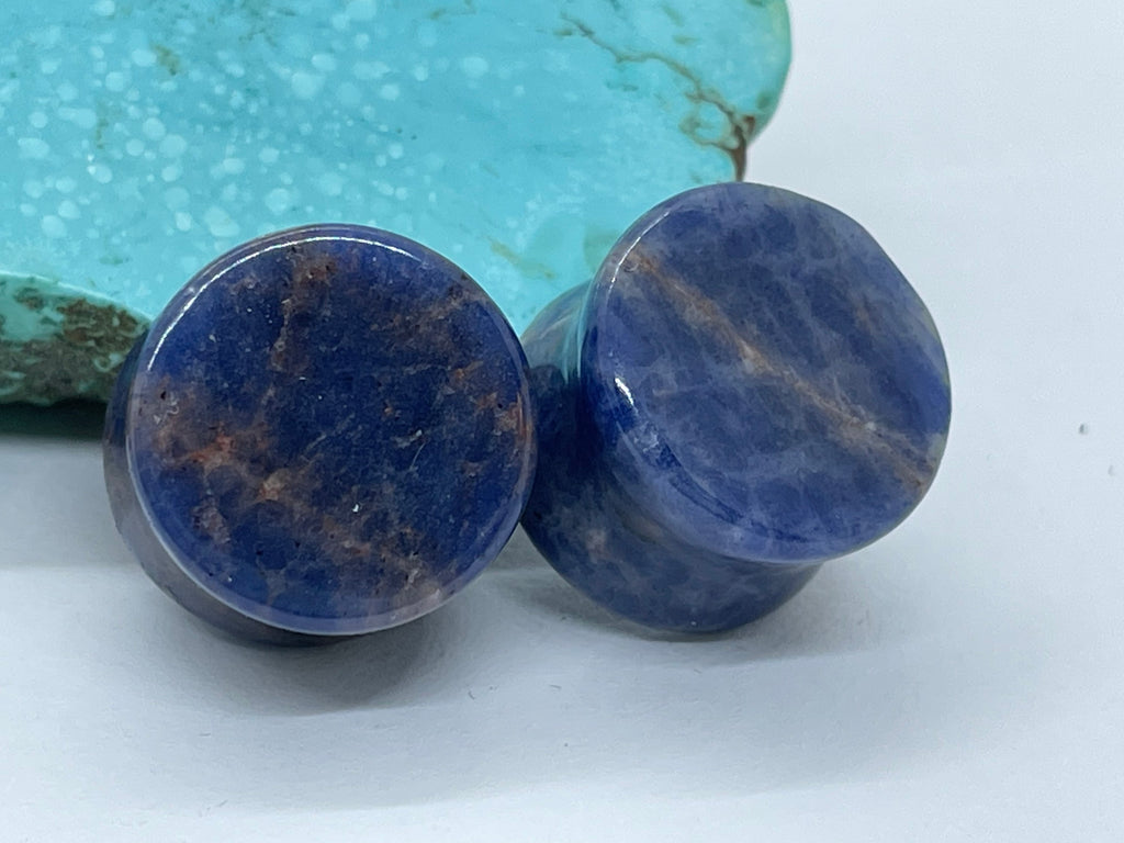 OOAK Sodalite Stone Plugs – 5/8" (16mm)