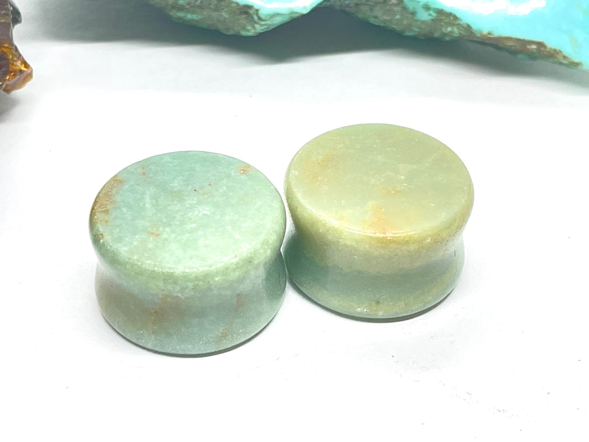OOAK Multicolor Amazonite Plugs – 7/8" (22mm)